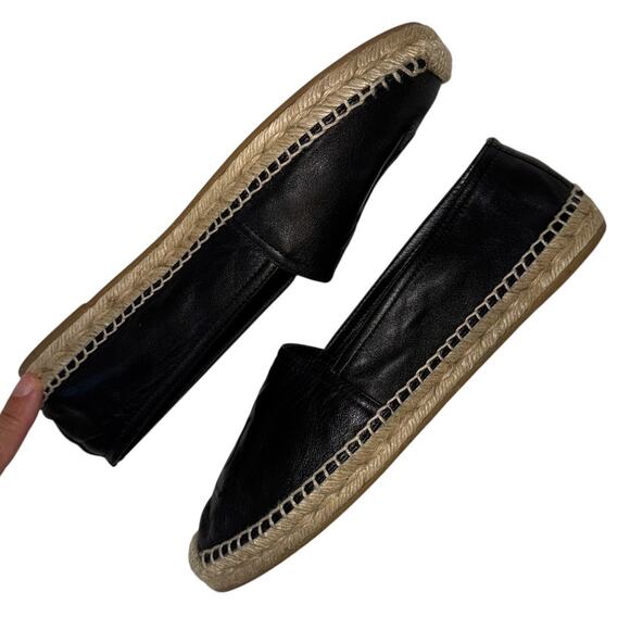 Yves Saint Laurent YSL Black Leather Logo Espadrilles Women’s 39.5 - Picture 10 of 12